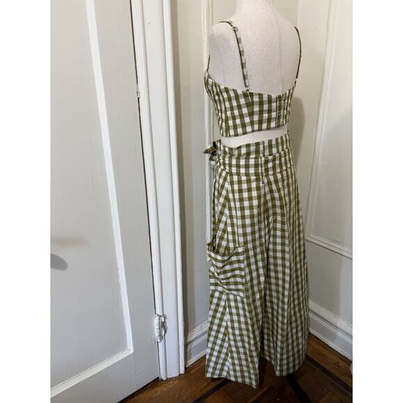 Whit Two Piece Green White Gingham Top/Skirt Size 6 - Picture 6 of 6